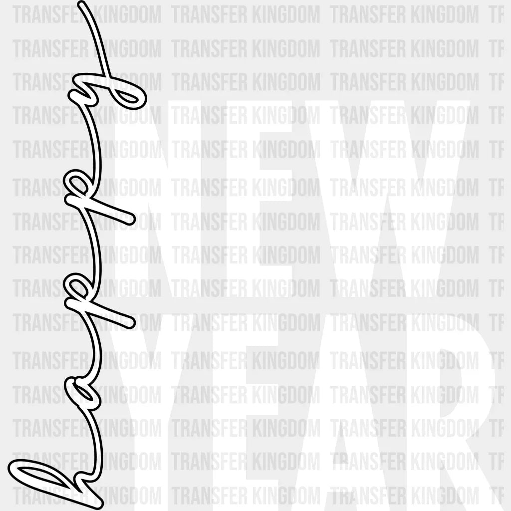 Happy New Year Design - Dtf Heat Transfer Unisex S & M (10’) / Light Color (See Imaging)