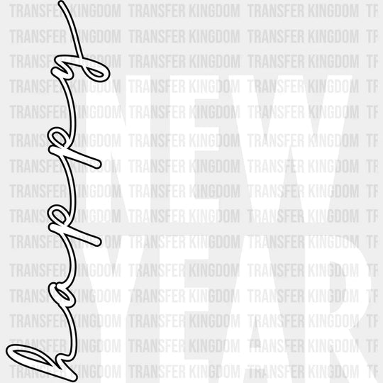 Happy New Year Design - Dtf Heat Transfer Unisex S & M (10’) / Light Color (See Imaging)