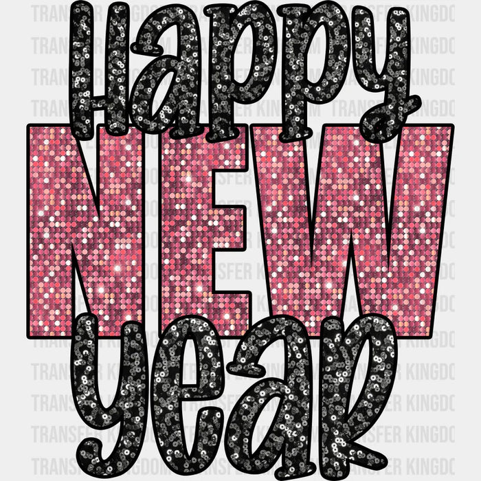 Happy New Year Glitter Design - New Year DTF heat transfer