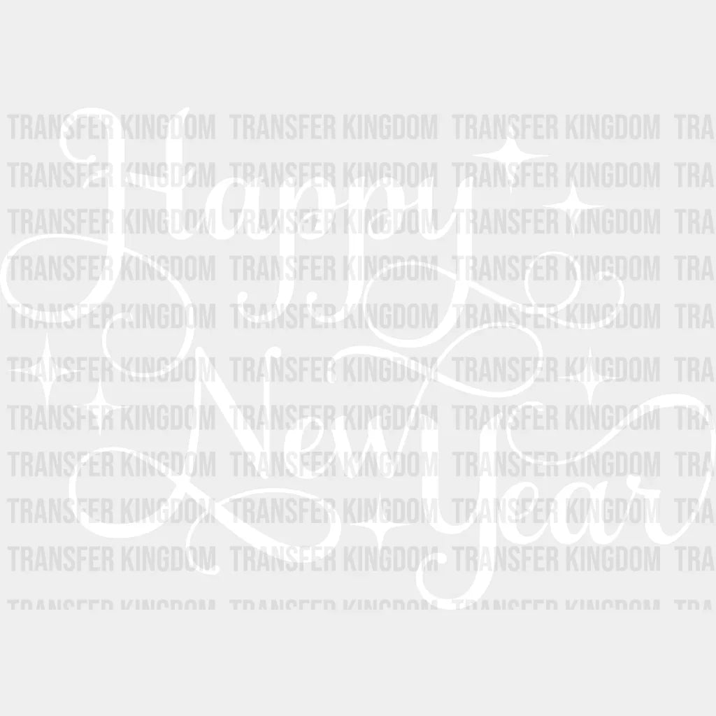 Happy New Year Sparkles - Dtf Heat Transfer Unisex S & M (10’) / Light Color Design (See Imaging)