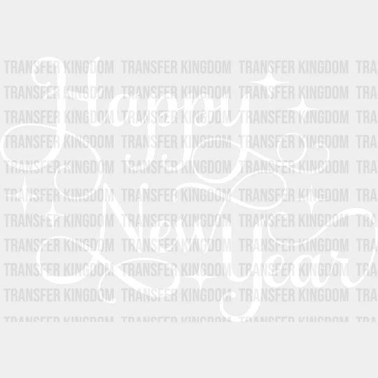 Happy New Year Sparkles - Dtf Heat Transfer Unisex S & M (10’) / Light Color Design (See Imaging)