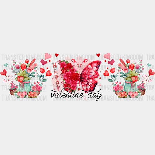 Happy Valentine’s Day Butterfly - Cup Wrap Uv Sticker Permanent Dtf Decal