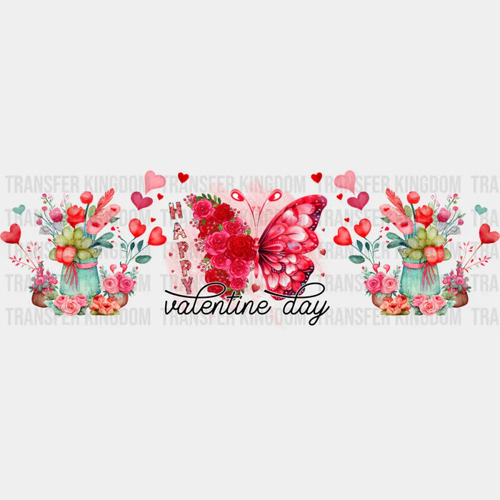 Happy Valentine's Day Butterfly - Valentine's Day Cup Wrap UV Sticker Permanent UV DTF Decal
