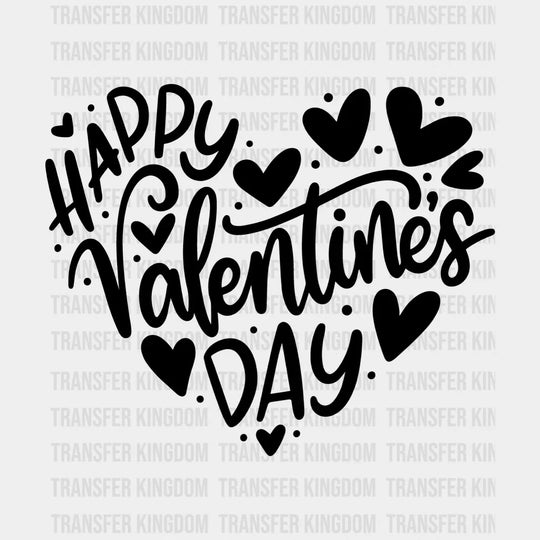 Happy Valentines Day Heart Design - Dtf Heat Transfer Unisex S & M ( 10 ) / Dark Color See Imaging