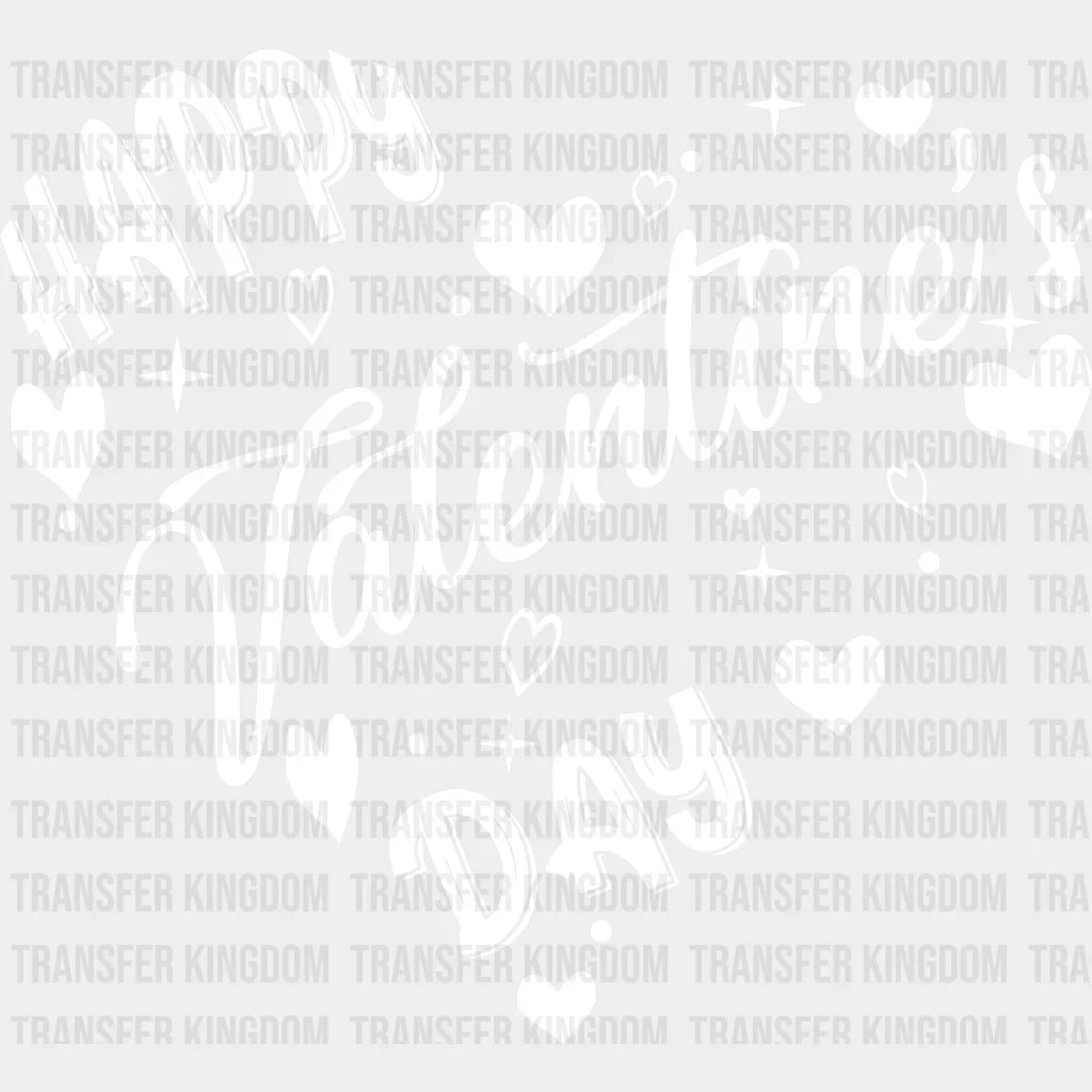 Happy Valentines Day Heart Design - Dtf Heat Transfer Unisex S & M ( 10 ) / Light Color See Imaging