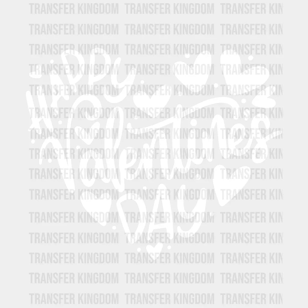 Happy Valentines Day Heart Design - Dtf Heat Transfer Unisex S & M ( 10 ) / Light Color See Imaging