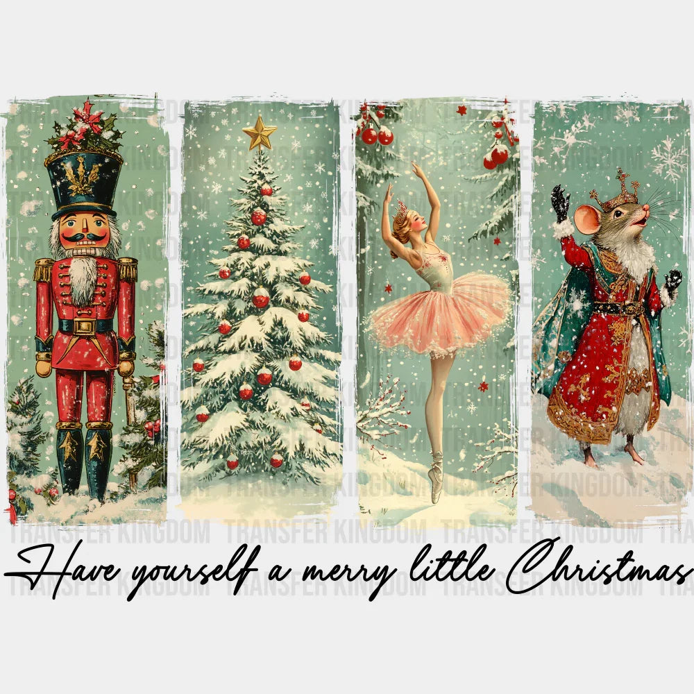 Have Yourself A Merry Little Christmas Collage - Christmas DTF Transfer Adult Unisex - S & M (10’’) / Dark Color Design