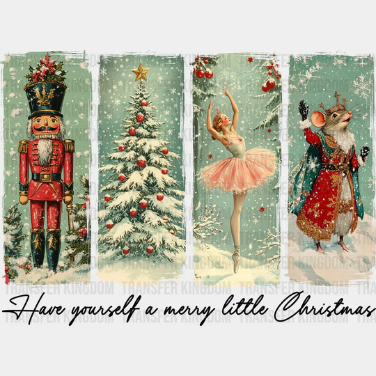 Have Yourself A Merry Little Christmas Collage - Christmas DTF Transfer Adult Unisex - S & M (10’’) / Dark Color Design