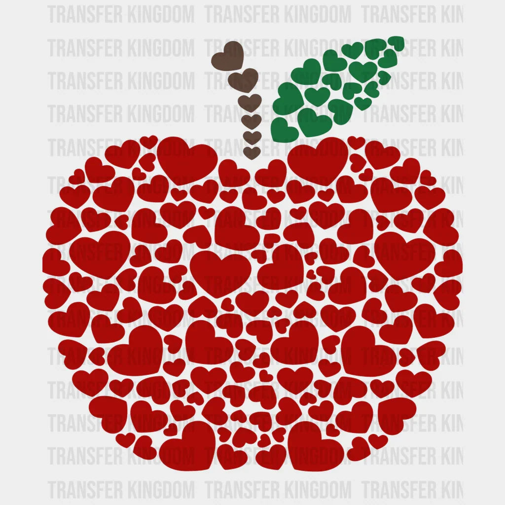 Heart Apple Valentines Day Design - Dtf Heat Transfer