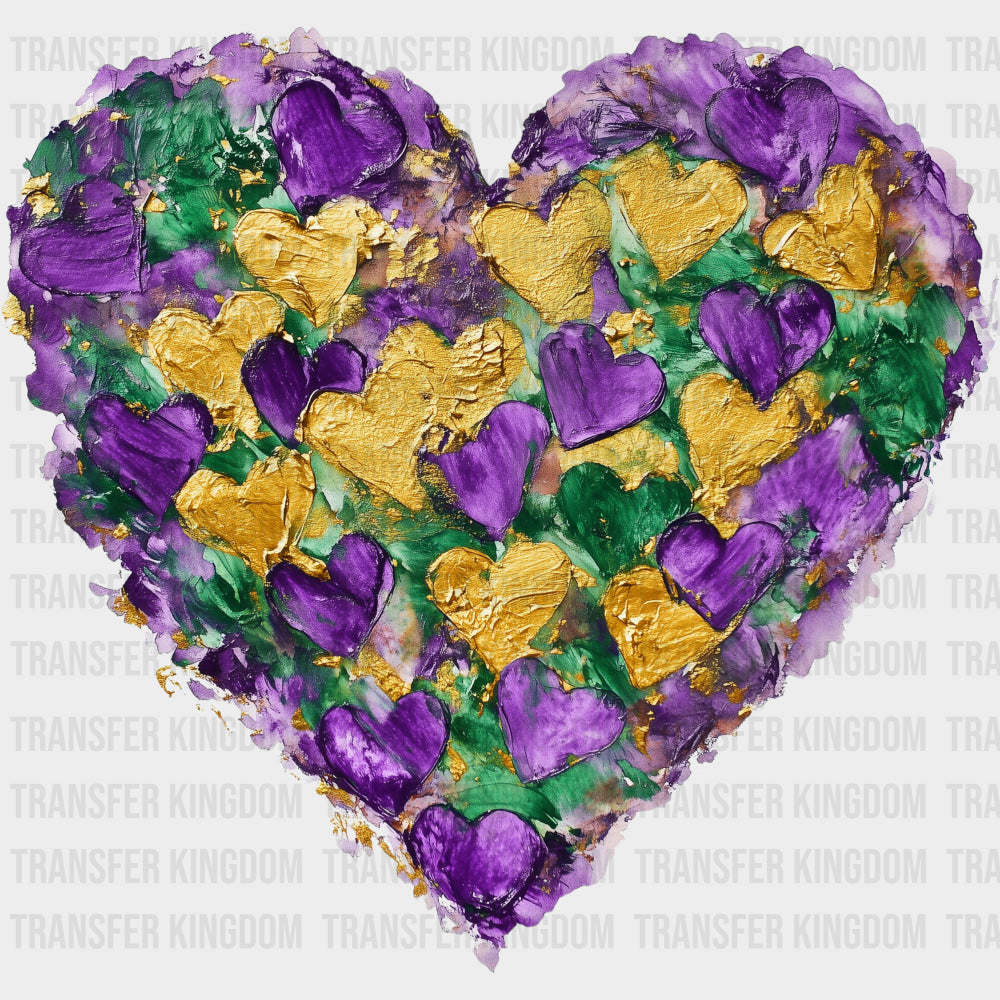Heart Clip Art - Mardi Gras DTF Transfers