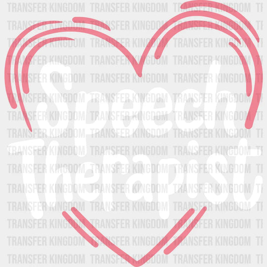 Heart Speech Therapist Design - Dtf Heat Transfer Unisex S & M (10’’) / Light Color See Imaging