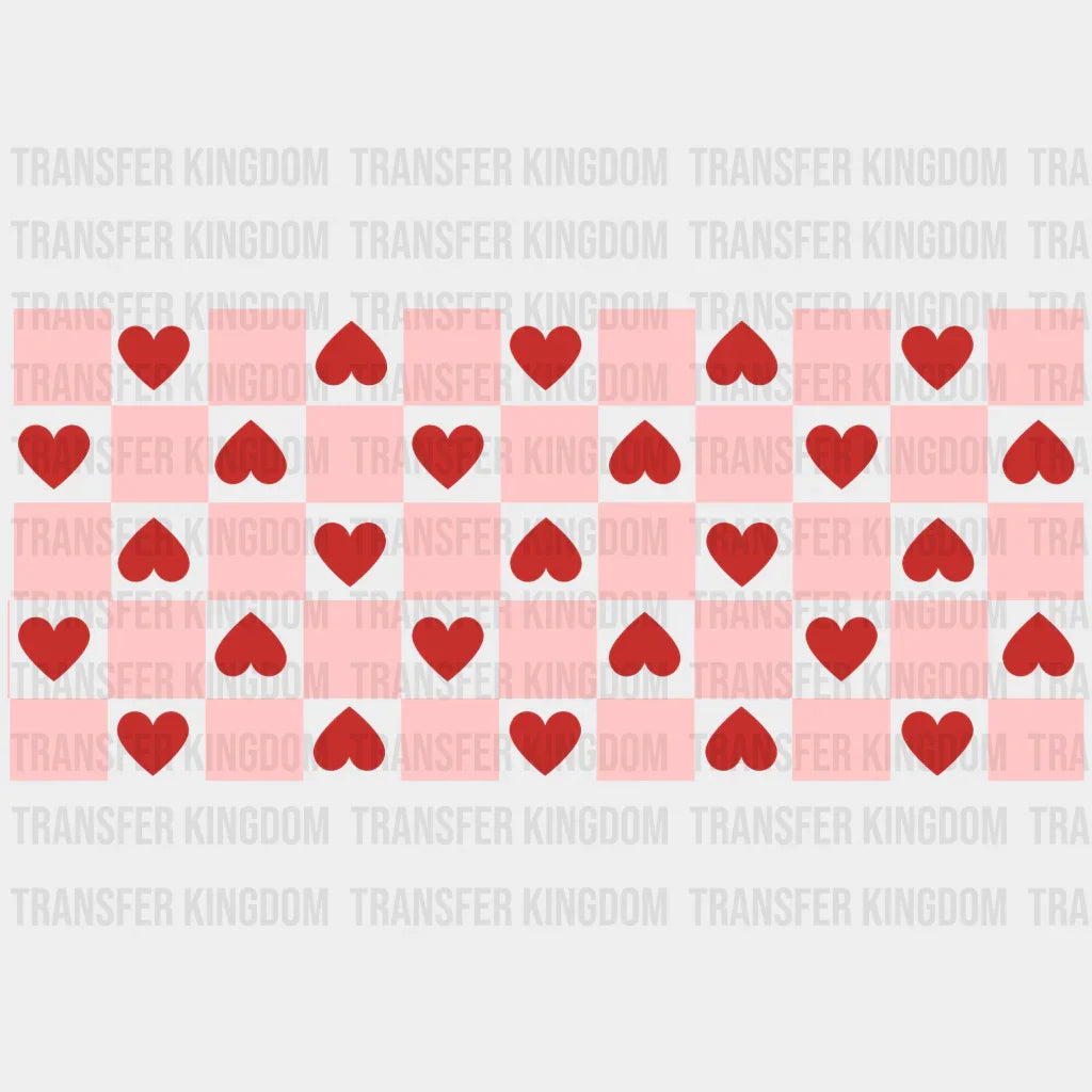 Heart Squares Uv Dtf Transfer Cup Wrap Sticker