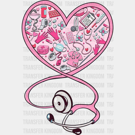 Heart Stethoscope Design - Valentine’s Day Dtf Transfer