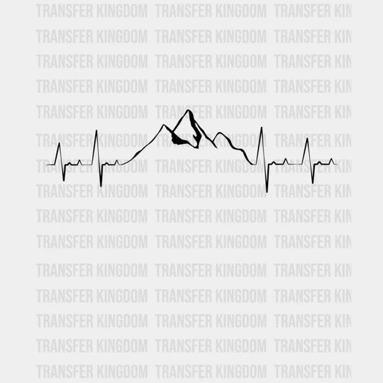 Heartbeat Mountain - Hiking Climbing Outdoors Camping Design Dtf Heat Transfer Unisex S & M ( 10 ) /