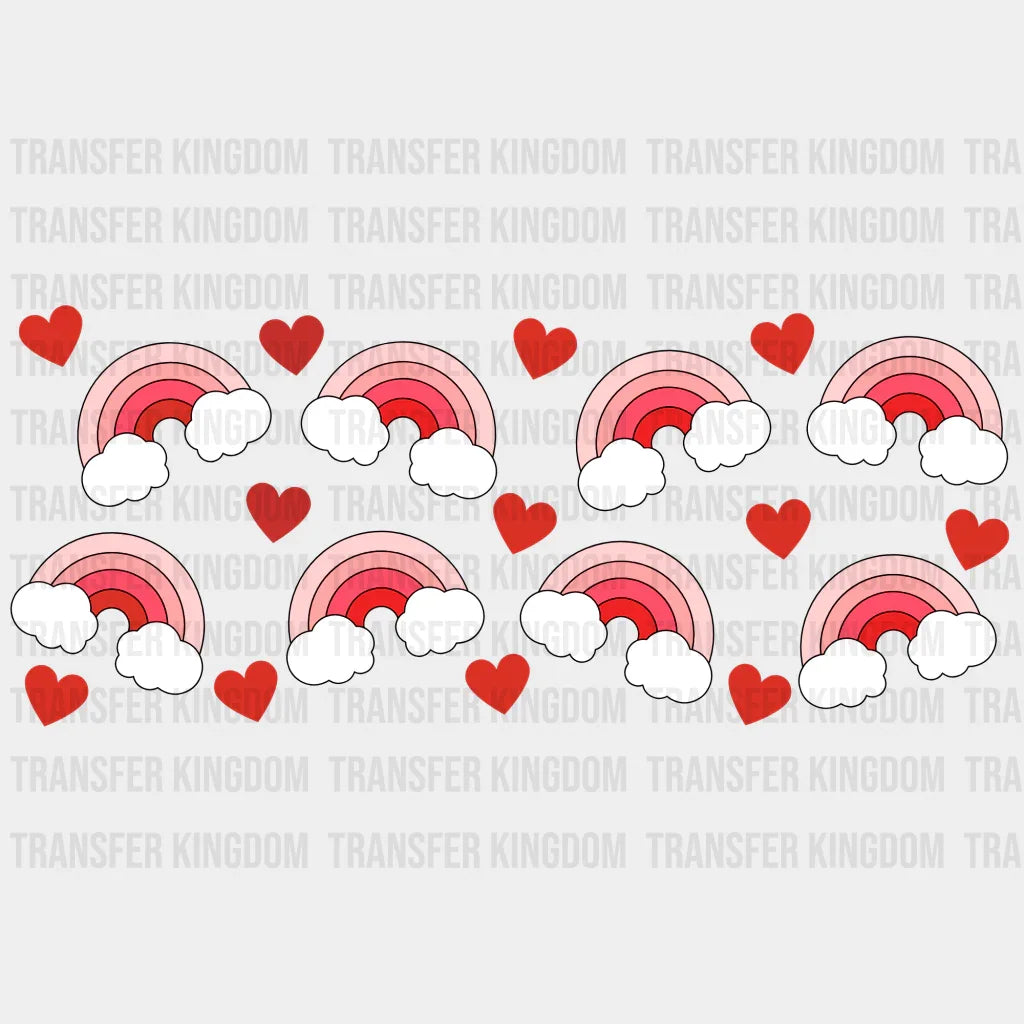 Hearts And Rainbows Uv Dtf Transfer Cup Wrap Sticker