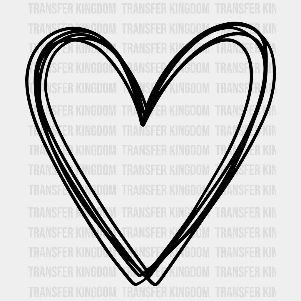 Hearts Black & White Valentines Day Design - Dtf Heat Transfer Unisex S M ( 10 ) / Dark Color See