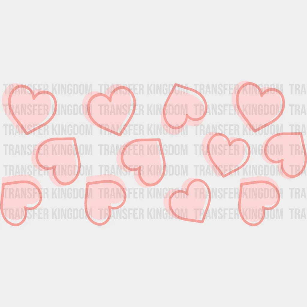 Hearts Uv Dtf Transfer Cup Wrap Sticker