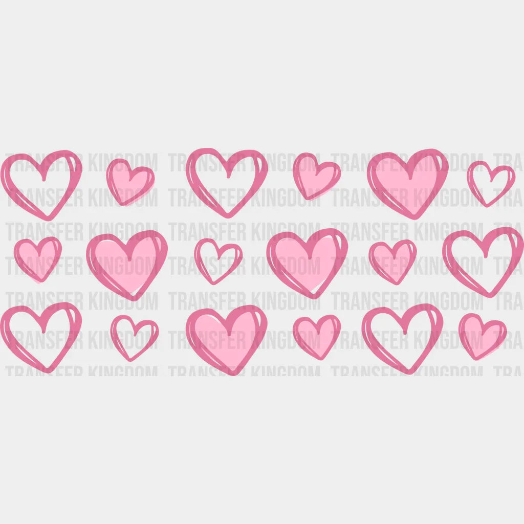 Hearts Uv Dtf Transfer Cup Wrap Sticker