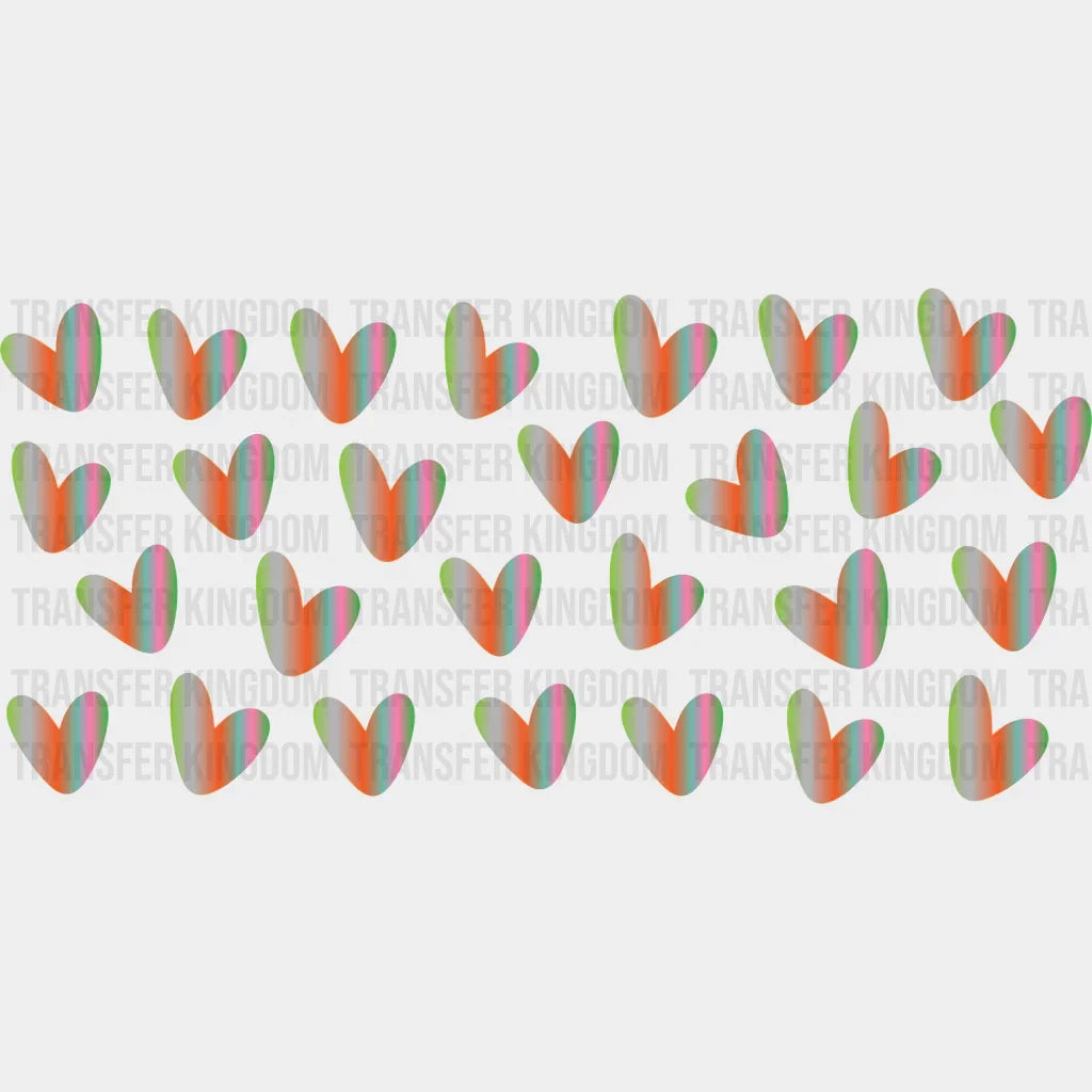 Hearts Uv Dtf Transfer Cup Wrap Sticker