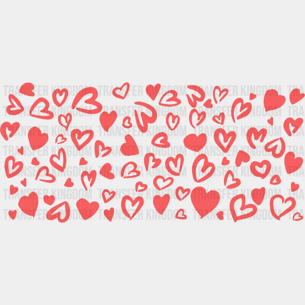 Hearts Uv Dtf Transfer Cup Wrap Sticker