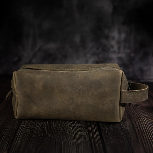 Faux Leather Dopp Kit – Men’s Travel Toiletry Bag
