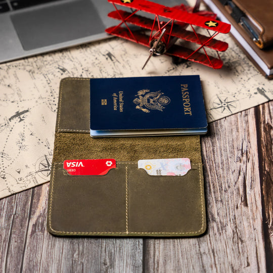 Faux Leather Passport Holder – Travel Wallet & Document Organizer