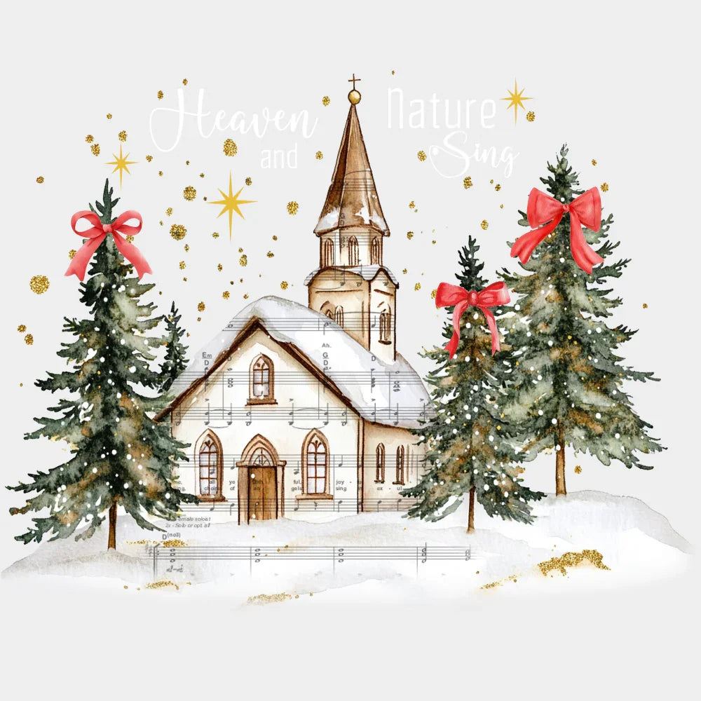 Heaven And Nature Sing - Christmas DTF Transfer Adult Unisex - S & M (10’’) / Light Color Design (See Imaging)