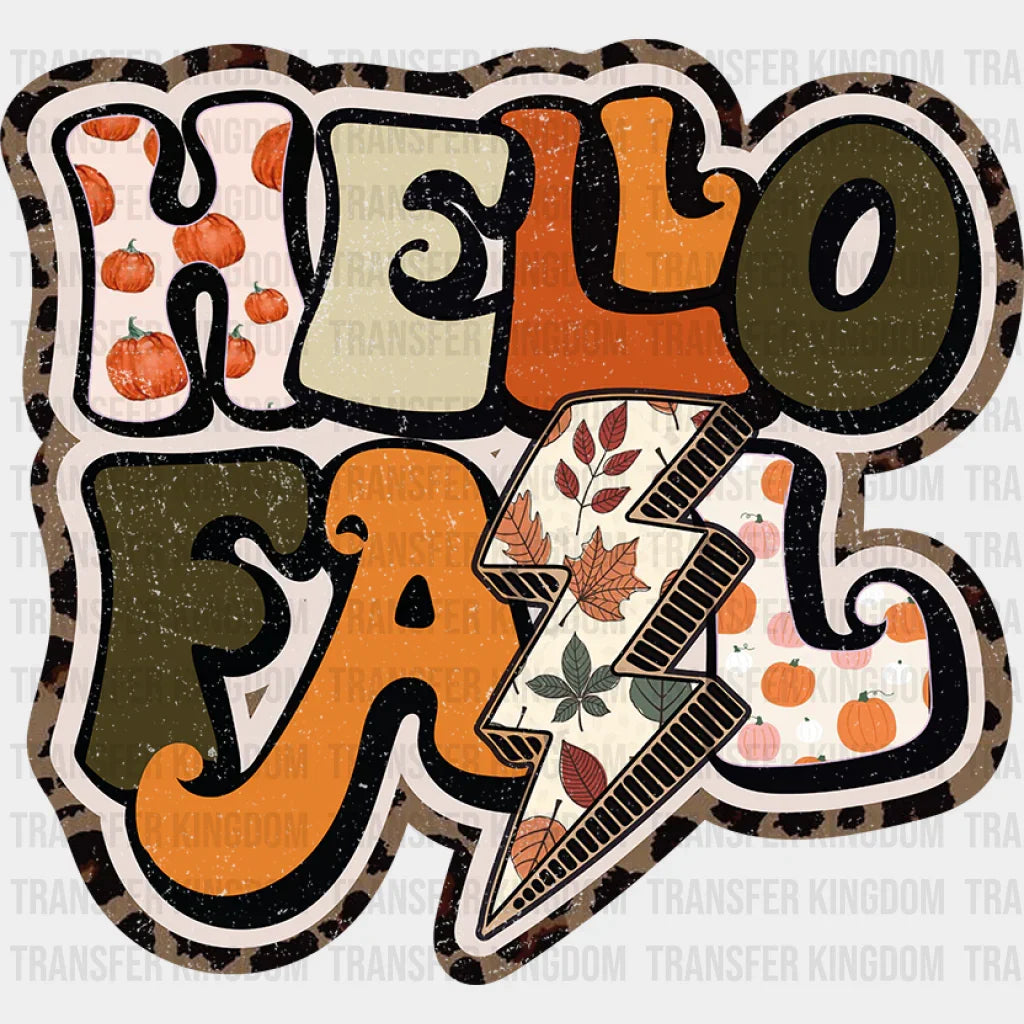 Hello Fall Lightning - Dtf Heat Transfer