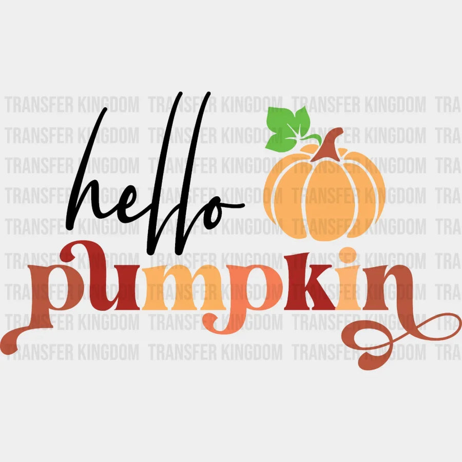 Hello Pumpkin Fall Design - Dtf Heat Transfer