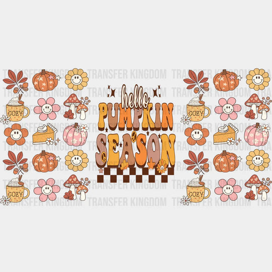 Hello Pumpkin Season - Fall Cup Wrap Uv Sticker Permanent Dtf Decal