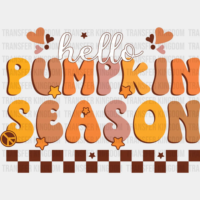 Hello Pumpkin Season Heart - Fall DTF Transfer
