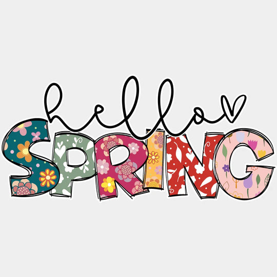 Hello Spring Floral - Dtf Heat Transfer Unisex S & M (10’) / Light Color Design (See Imaging)