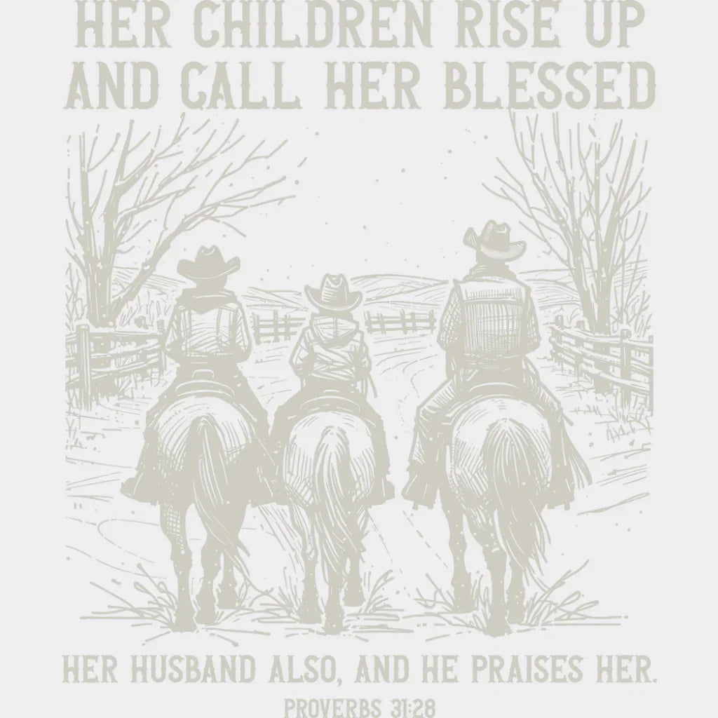 Her Children Rise Up And Call Her Blessed - Christianity DTF Transfer Adult Unisex - S & M (10’’) / Light Color Design