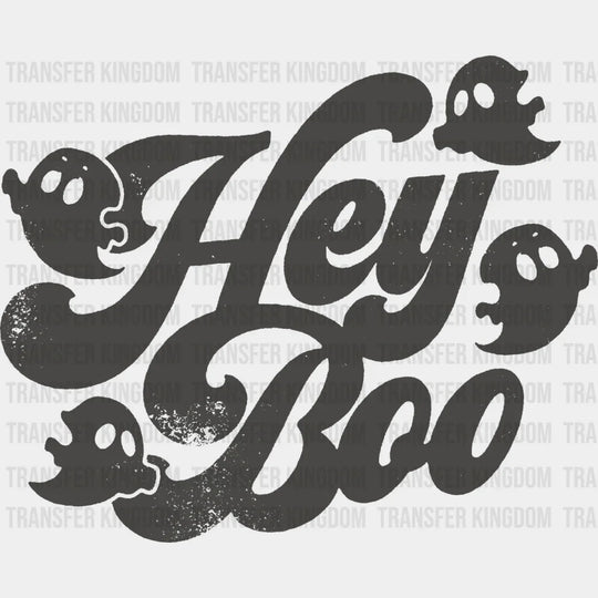 Hey Boo Ghosts - Halloween Dtf Transfer Unisex S & M (10’’) / Dark Color Design See Imaging