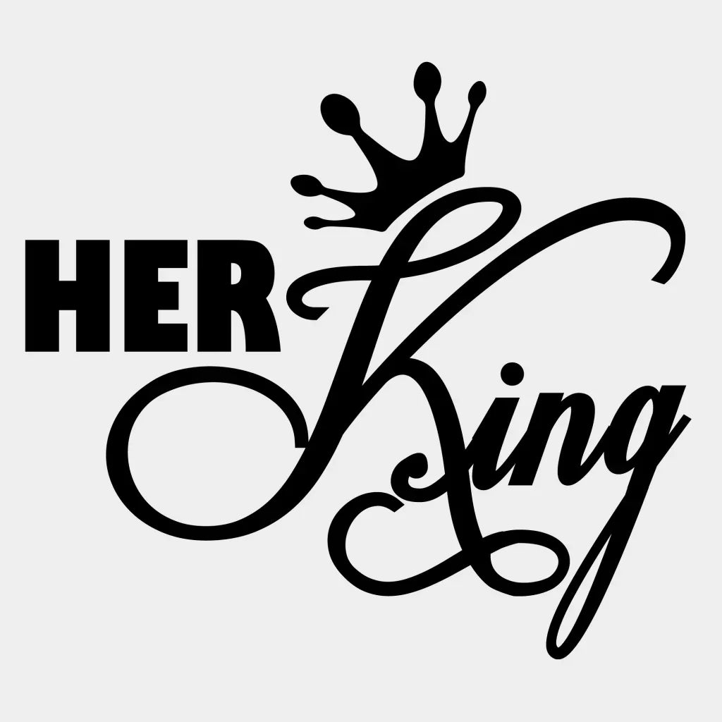His Queen / Her King Design - Matching Couple Dtf Heat Transfer Unisex S & M ( 10 ) Dark Color See