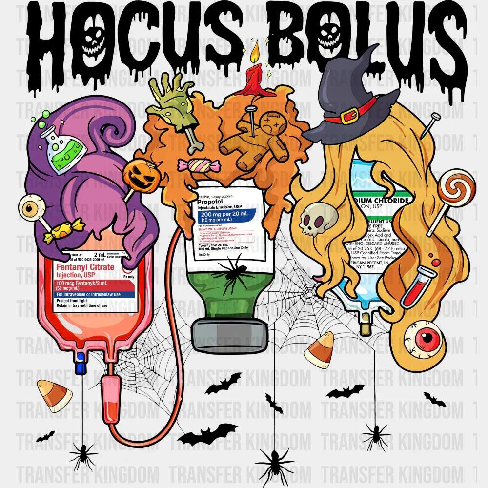 Hocus Bolus Halloween DTF Transfer Adult Unisex S & M (10’’) / Dark Color Design (See Imaging)
