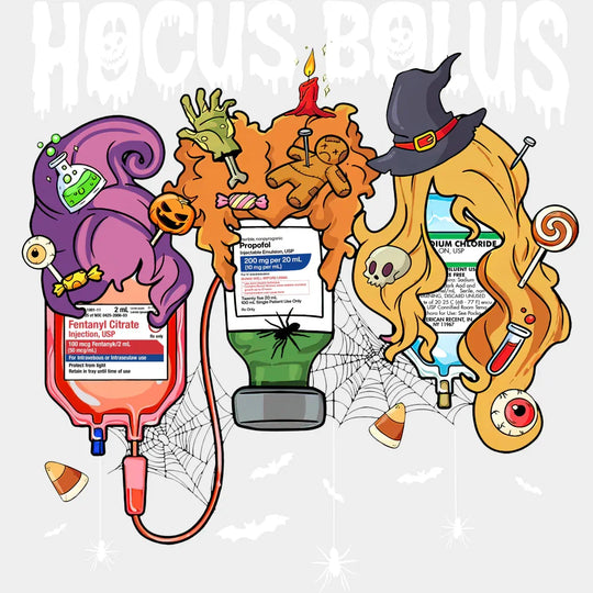 Hocus Bolus Halloween DTF Transfer Adult Unisex S & M (10’’) / Light Color Design (See Imaging)