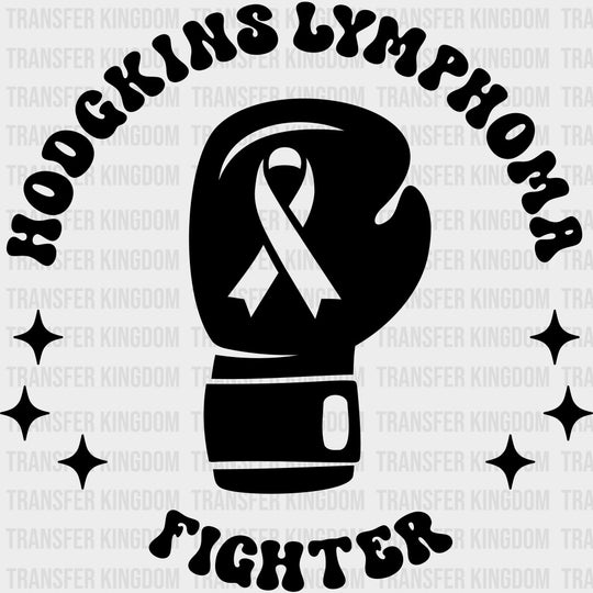 Hodgkin's Lymphoma Fighter Boxing Gloves, Black, White & Purple - Lymphoma DTF Transfers transfer-kingdom Dark Color Design (See Imaging)