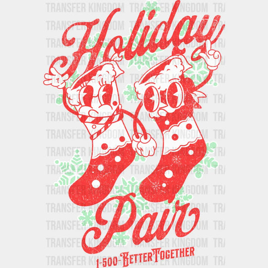 Holiday Pair Socks - Christmas DTF Transfer