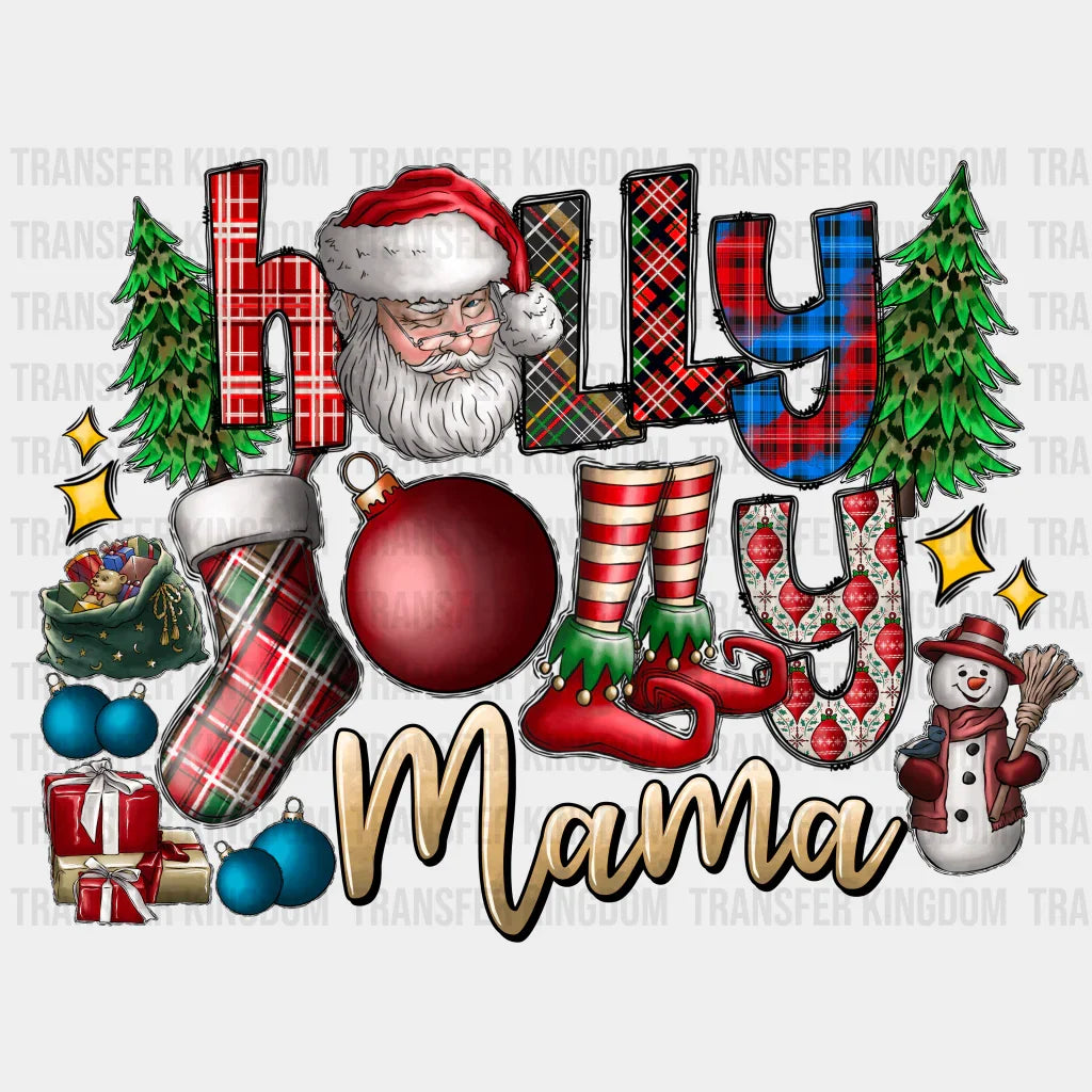 Holly Jolly Mama Christmas Design - Dtf Heat Transfer