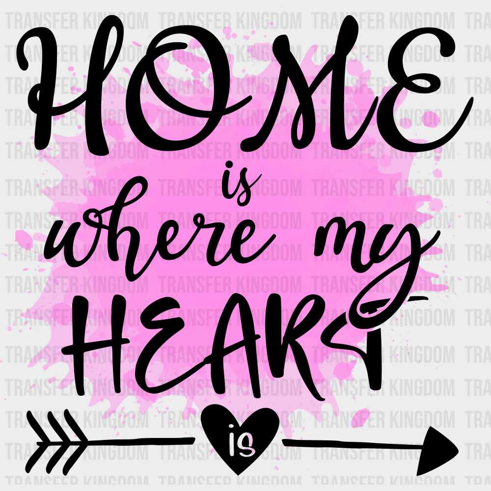 Home Is Where My Heart Is Purple Design - Family DTF Transfers Adult Unisex - S & M (10’’) / Dark Color Design (See