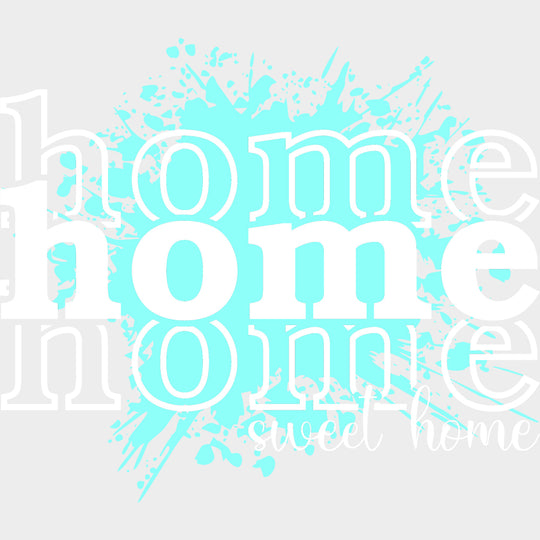 Home Sweet Home Blue Splash - Family DTF Transfers Adult Unisex - S & M (10’’) / Light Color Design (See Imaging)