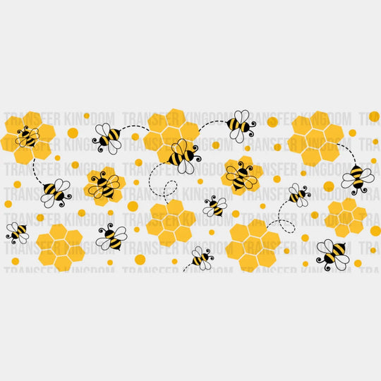 Honeycomb & Bees - General Cup Wrap UV Sticker Permanent UV DTF Decal UVDTF