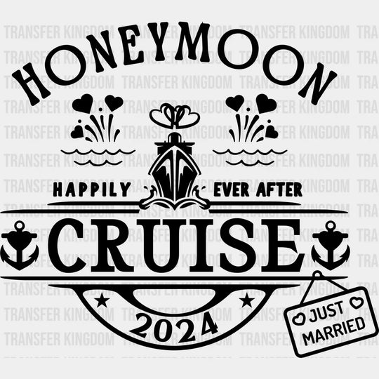 Honeymoon Happily Ever After - Iron On Dtf Transfer Unisex S & M (10’’) / Dark Color Design See
