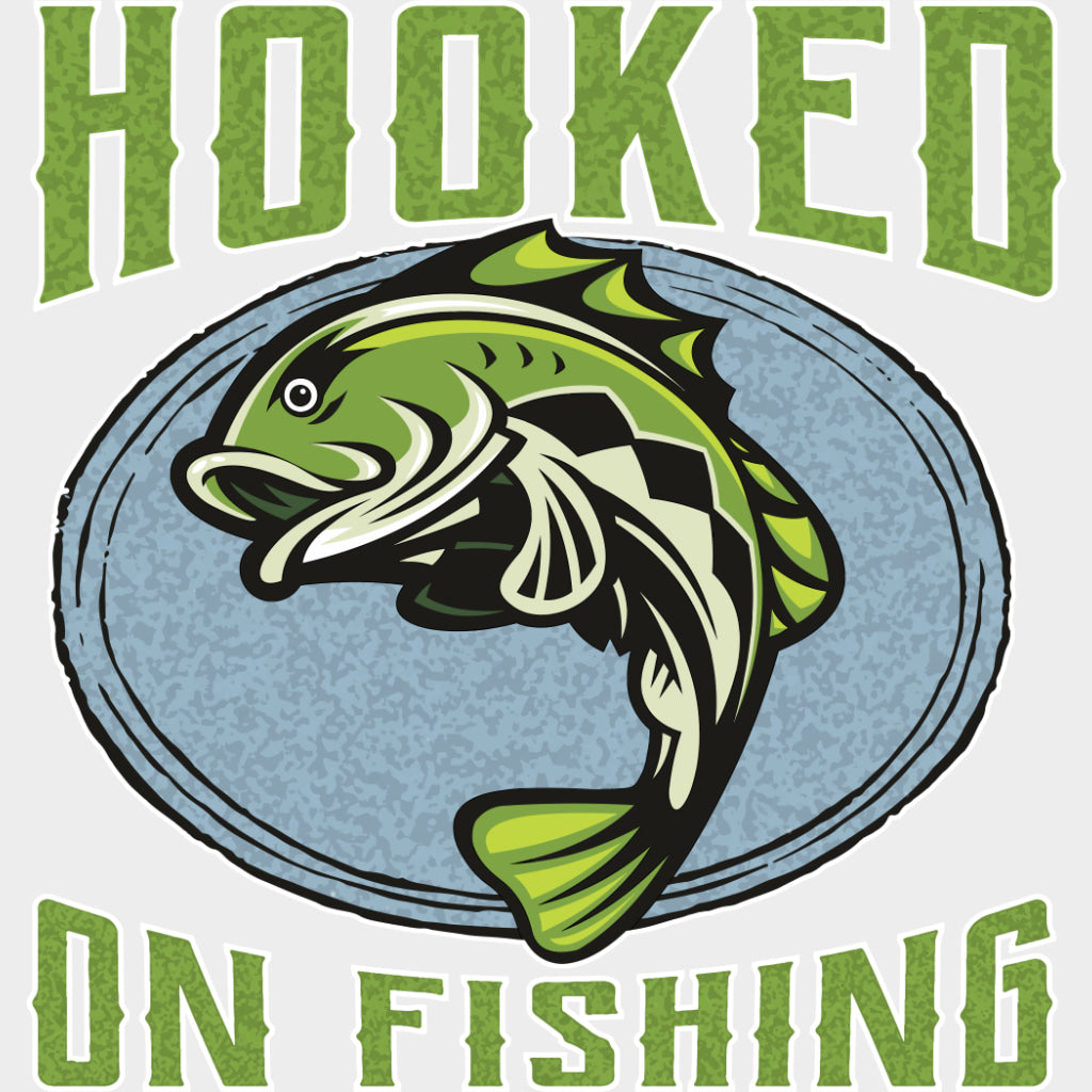 Hooked On Fishing - Fishing DTF Transfers Adult Unisex - S & M (10’’) / Light Color Design (See Imaging)