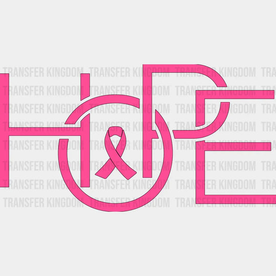 HOPE Pink - Breast Cancer DTF Transfer Adult Unisex - S & M (10’’) / Dark Color Design (See Imaging)