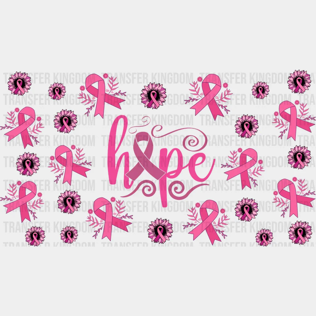 Hope Ribbon Design - Awareness Cup Wrap Uv Sticker Permanent Dtf Decal