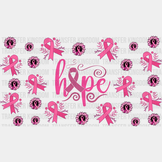 Hope Ribbon Design - Awareness Cup Wrap Uv Sticker Permanent Dtf Decal