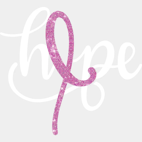 Hope Ribbon Design - Dtf Heat Transfer Unisex S & M ( 10 ) / Light Color (See Imaging)
