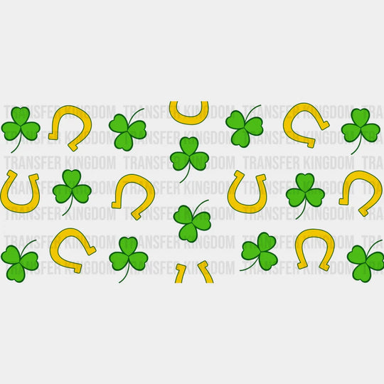 Horseshoe And Clovers - St Patrick Cup Wrap Uv Sticker Permanent Dtf Decal